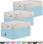 BALEINE 3 Pack Fabric Closet Storage Bins for Shelves, Linen Closet Organizers and Storage, Decorative Baskets for Organizing