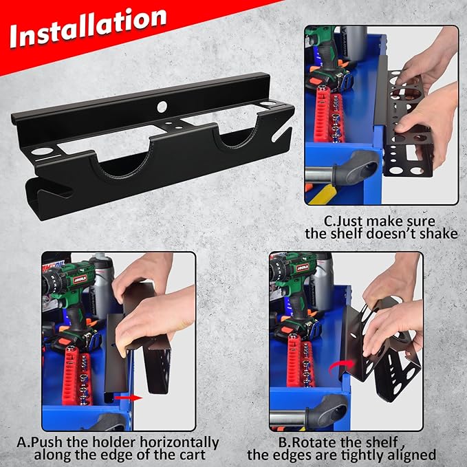 MUTUACTOR Power Tool Organizer,Heavy Duty 2 Bay Angle Grinder Stand Storage Rack,Quick Access Angle Grinder Rack,Anti-slip Po