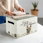 Rustic Alpaca Storage Bins & Boxes with Handles, Farmhouse Alpaca Foldable Basket for Organizing, Live Like Someone Left the 