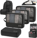 8-Piece Compression Packing Cubes for Travel, Ultralight Sleek Luggage Organizer Set for Business Trips & Frequent Travelers,