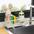 Cisily Sponge Holder for Kitchen Sink, Sink Caddy Organizer with High Brush Holder, Kitchen Countertop Organizers and Storage