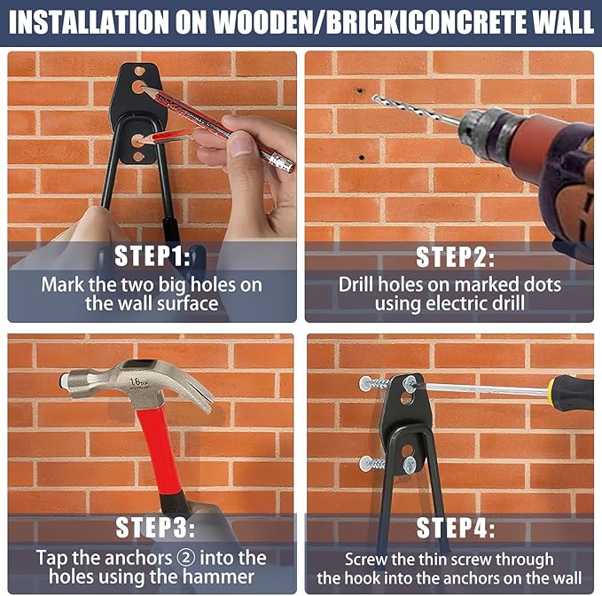 KOFANI Garage Hooks Heavy Duty, 12 Pack Anti-Slip Coating Garage Wall Storage Hooks for Hanging Bike, Ladder, Garden Tools