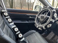 Daisy Crochet Steering Wheel Cover,Cute Seat Belt Cover,Women car Accessories (Black Wheel Cover+2 Belt Cover)