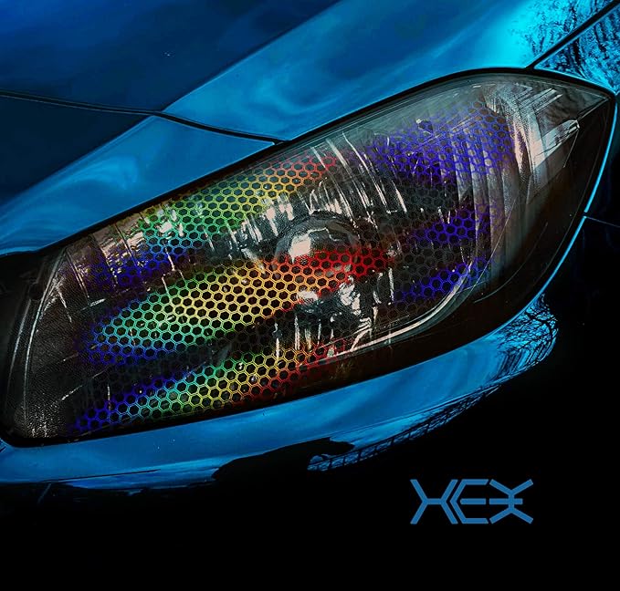 VViViD+ Bio HEX+ Air-Tint Dark Headlight Vinyl Roll (12" x 60", Smoke Large Pattern) 2-Pack