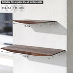 Floating Shelves for Concrete Wall: Solid Wood Shelf 15.75 and 23.6 inch with Heavy Duty Hidden Bracket for Display Books Pla
