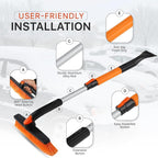 Utopia Home 31" to 37” Extendable Snow Brush for Car and Ice Scrapers for Car Windshield, 360° Rotation Brush Head Snow Broom for Truck and SUVs with Ergonomic Foam Grip