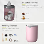 EKO Fandy 0.4 Gal/1.5L Mini Tabletop Trash Bin with Swing-Lid, Desktop Trash Can for Bathroom Countertop, Vanity, Coffee or Office, Small Garbage Bin (Pink)
