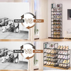 OYREL Shoe Rack, Sturdy Metal Shoe Rack Organizer,Narrow Shoe Racks for Closets,Shoes Rack,Shoe Stand,Shoe Shelf