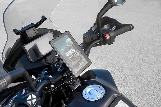 INTERPHONE SYNC70 Motorcycle Carplay for Apple and Android - 7 Inch WiFi and Bluetooth Motorcycle Display with Blind Spot Det