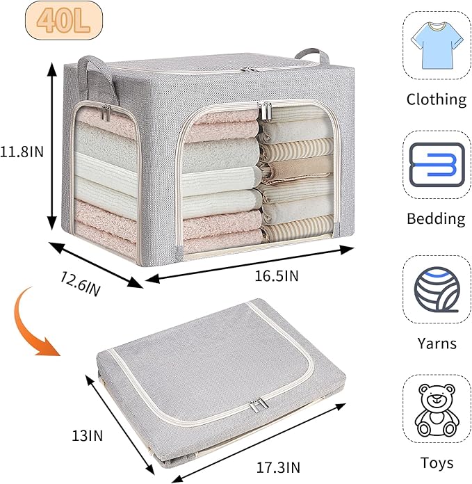 combocube 3 Pack Comforter Storage Bag and 3 Pack Clothes Storage Bins