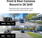 Thinkware ARC Dual Dash Cam Front & Rear 2K QHD, 2.7” LCD Touchscreen, 130° Wide Angle, GPS, Wi-Fi, Super Night Vision, Smart