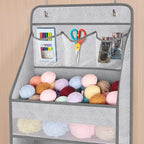Univivi 5-Shelf Door Storage Over Door Hanging Organizer with 4 Large Pockets and 3 Small PVC Pockets Nursery Closet Cabinet 