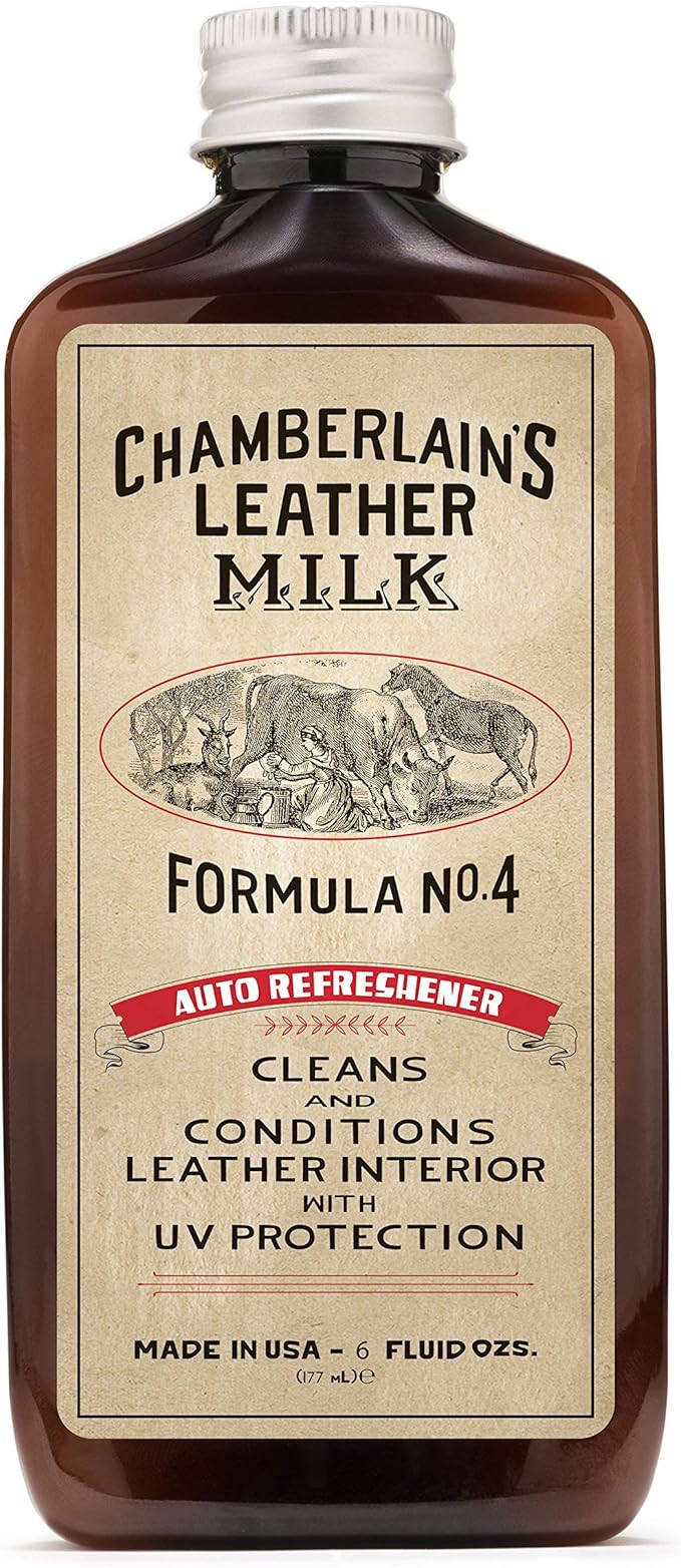 Leather Milk Auto Leather Conditioner and Cleaner with UV Protection - Auto Refreshener No. 4 - All Natural, Non-Toxic Auto