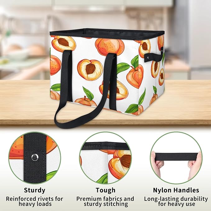 Reusable Grocery Bag, Foldable Large Shopping Tote Bag for Groceries Kitchen Picnic Car Trunk