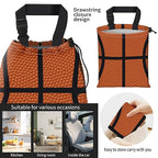 Car Trash Bag Large Hanging Can for Back of Seat, Cute Waterproof Car Garbage Bag for Vehicle, Travelling, Outdoor Basketball Skin Pattern