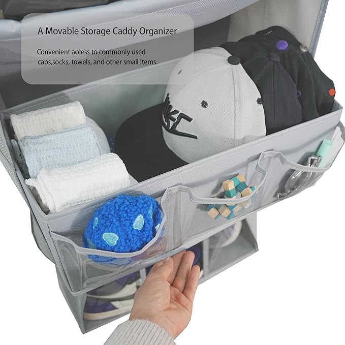 3in1 Over The Door Shoe Organizer with 5 Slanted Compartments,Removable Storage Bin & Transparent Pockets,Thickened Waterproo