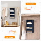 Hanging Closet Organizer - 3-Shelf, Easy Mount Foldable Wardrobe Storage Shelves for Clothes, Handbags, Shoes & Accessories -