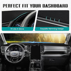 FIILINES Dash Cover for 2024-2026 Ford Ranger, Dashboard Mat Accessories Dash Cover Sunshade Nonslip Mesh Protector No Glare 