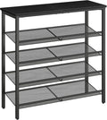 HOOBRO Shoe Rack for Entryway, 5-Tier Shoe Organizer with Adjustable Mesh Shelves, 12-16 Pairs of Shoes, Spacious Floor Mount