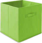 Casafield Set of 6 Collapsible Fabric Cube Storage Bins, Lime Green - 13" Foldable Cloth Baskets for Shelves, Cubby Organizer