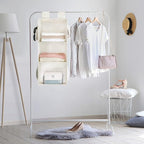MAX Houser 3-Shelf Hanging Closet Organizer, Hanging Sweater Organizer, Foldable Hanging Shelves for Closet with 2 Velcro, Be