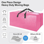 VELVETSURE 12 Pack Heavy Duty Large Moving Bags W/Backpack Straps - Strong Handles & Zippers, Storage Totes For Space Saving,