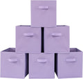 Stero Fabric Storage Bins 6 Pack Fun Colored Durable Storage Cubes with Fabric Handles Foldable Cube Baskets for Home, Kids R