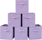 Stero Fabric Storage Bins 6 Pack Fun Colored Durable Storage Cubes with Fabric Handles Foldable Cube Baskets for Home, Kids R
