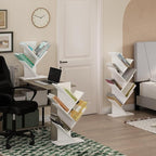 Furinno Tree Book Shelf, 5-Tier Bookshelf with Angled Open Shelf, Tree Bookcase for Room Decor, 8.4 x 15.7 x 30.3, for Organi
