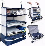 Grand Fusion Stow-N-Go Packing Organizer for Luggage, Portable Hanging Travel Shelves, Carry-On Closet, Hanging Packing Cubes