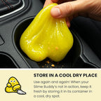 Slime Buddies Cleaning Slime | (3 Pack) 1 Lemon, 1 Apple, 1 Strawberry Scented Car Cleaning Gel | Car Interior, Cup Holder, &