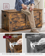 VASAGLE Storage Chest, Storage Bench with 2 Safety Hinges, Farmhouse Style, 15.7 x 39.4 x 18.1 Inches, for Entryway, Bedroom,