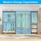 Ulif E10 Clothes Rack（With Stretchable Hanger Rod）Freestanding Clothing Racks for Hanging Clothes，Adjustable Closet Organizer