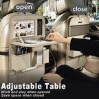 Car Seat Organizers,Multi-functional Back Seat Protectors, Storage Pouches, and Tray Holders (for Cars, Kids, Seat Back and Rear Seats) (Plain Beige, 1 Pcs)