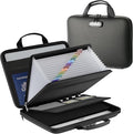 Fireproof Document File Organizer Bag, Black 5200°F Portable File Organizer Handbag With Lock,Hard Case Fireproof Waterproof 