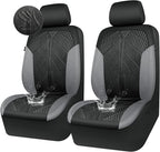 CAR PASS Waterproof Black Gray Car Seat Covers Front Seat Covers Neoprene Wetsuit,All-Weather Non-Slip Durable,Universal Fit 