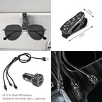 CAR PASS 30 PCS Bling Diamond Car Accessories Set for Women, Bling Steering Wheel Covers 15 Inch, Shining Rhinestone License Plate Frame, Sparkly Phone Holder, Cute Interior Set Decorations, Black