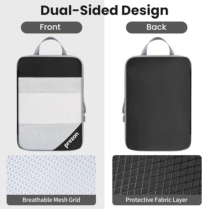 Compression Packing Cubes for Travel, Lightweight Vacation Travel Essentials, Travel Accessories for Suitcase Organizer Bags 
