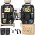 New Fi Backseat Car Organizer(20 Storage Pockets),Come with Free 1 Seat Net and 2 Headrest Hook, Touch Screen Tablet Holder, Divider for Driving Safely Children & Pets…, Car Organizer (black)