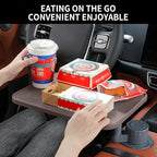 Car Tray & Car Desk for Laptop, 360° Rotating Wood Cup Holder Table,Aluminum Cantilever Laptop Mount for Vehicle,Steering Wheel Tray,Fits for Tesla Model Y/3/S,Camry Forester F150 Tundra&Most Vehicles