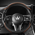 HighnessHwoo 3D Car Steering Wheel Cover Comfort Grip Massage Sporty Anti-Slip Carbon Fiber Faux Leather for Sedan SUV, Unive