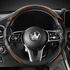 HighnessHwoo 3D Car Steering Wheel Cover Comfort Grip Massage Sporty Anti-Slip Carbon Fiber Faux Leather for Sedan SUV, Unive