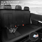 CAR PASS Leather Oxford Rear Seat Covers, Waterproof Back Seat Covers,All-Weather Non-Slip Durable, Universal Fit for SUVs Se