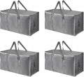4 Pack-Extra Large Heavy Duty Moving Bags - Waterproof Storage Totes with Handles & Zippers, Foldable for College Dorm, Stora