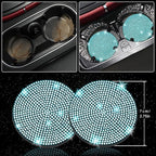 NBTEPEM 30 Pcs Aquamarine Bling Car Accessories Set for Women, Steering Wheel Cover Set, Bling Console Cover, Seat Belt Cushion, Shift Knob Cushion, Cup Coaster, Rhinestone Car Hanging Accessories
