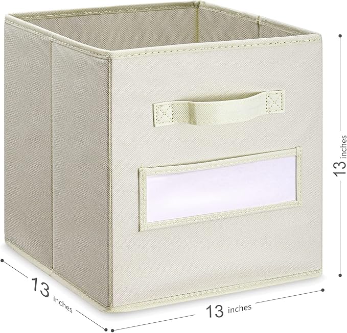 artsdi 13x13x13 storage cube bins(Set of 8) Fabric storage cubes with 8 Labels Window Cards & a Pen, storage cubes 13x13, Col