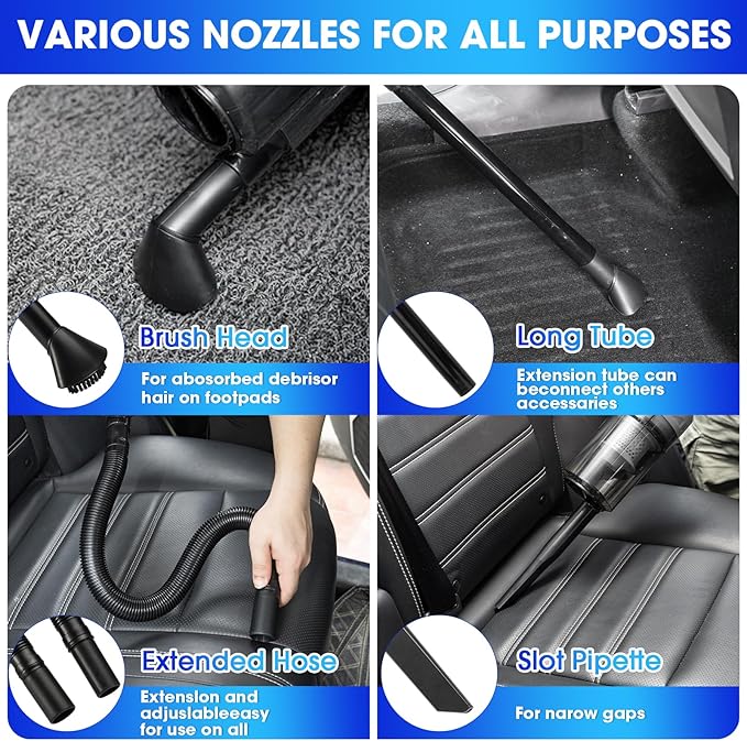 Viewsun Car Cleaning Kit, 17PCS Car Interior Detailing Kit with Gray High Power Handheld Vacuum, Detailing Brush Set, Windshi