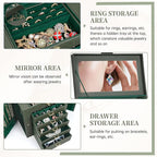 AKOZLIN Huge Jewelry Box Organizer Functional Large Leather Jewelry Storage Case for Women Girls Ring Necklace Earring Bracel