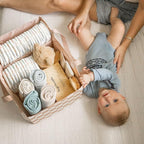 Tiny Twinkle Diaper Caddy Organizer | Foldable Baby Storage Basket with Removable Divider | Waterproof & Mess-Proof Fabric, P