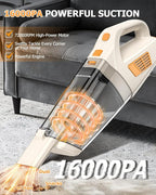 BQYPOWER Handheld Vacuum Cordless, 16000PA Strong Suction Hand Held Vacuum Dust Busters Cordless Rechargeable with Multiple A